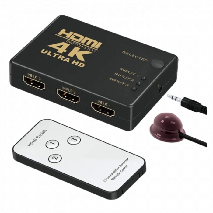 1 to 3 HDMI Switch – With remote - Image 1