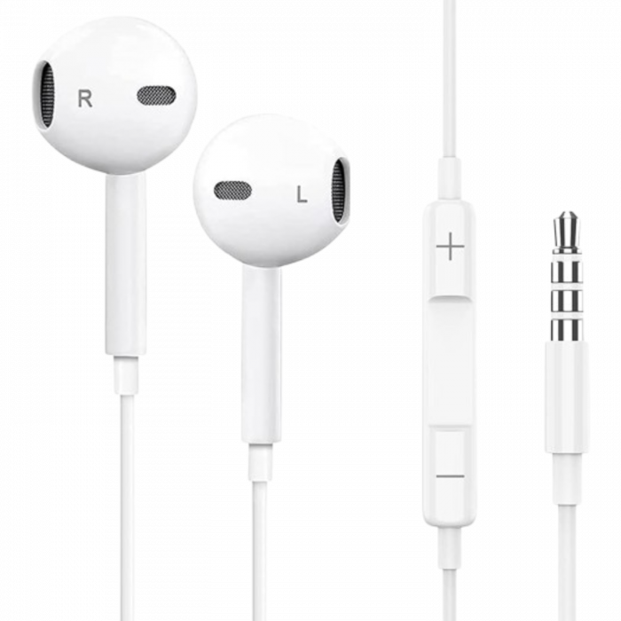 AUX Headphones 3.5mm HIFI wired Earbuds with Microphone - Image 1