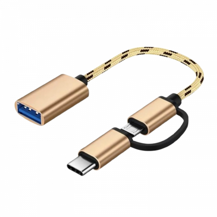3 in 1 USB C to Micro USB to USB A 3.0 Female - Image 1