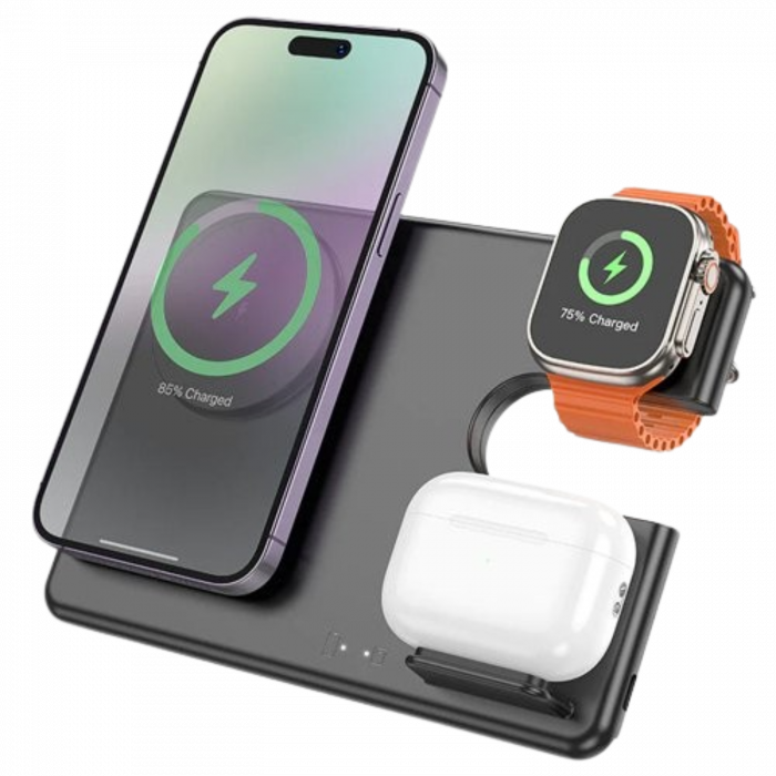 Hoco 3 in 1 Magnetic Wireless Charger CQ1 - Image 1